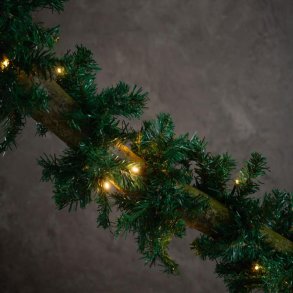 Lang granguirlande med LED - Timer - Vlg strrelse