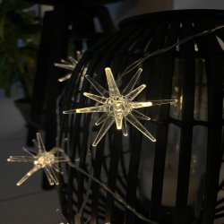 LED Stjerne lyskde - Batteri m. timer