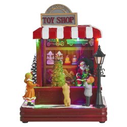 Julegavebutik med LED og Musik (8 forskellige melodier) - Magisk Juledekoration med Lys og Musik