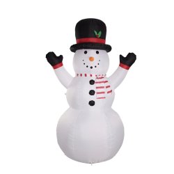 Kmpe oppustelig snemand med 8 LED - 2,4 M - IP44. Til udendrs brug