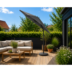 Markedsparasol - �: 3 m - m/ Tilt. V�lg farve - Vandt�t + Dug har UV30+ solbeskyttelse. Mod. Sevilla
