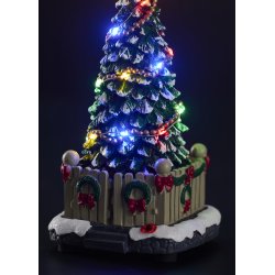 Charmerende juletr til dekoration med LED - Kan spille 8 forskellige melodier - Inklusiv batterier 