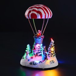 Varmluftsballon med LED og musik (8 forskellige melodier) - Magisk Juledekoration med Lys og Musik