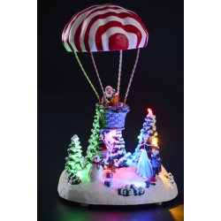 Varmluftsballon med LED og musik (8 forskellige melodier) - Magisk Juledekoration med Lys og Musik