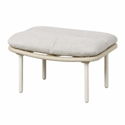 Eksklusiv gr� loungestol med skammel i st�l og polyester med�All Weather-hynder�