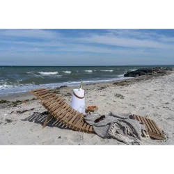 Foldbar og brbar teak solseng med nakkesttte - Model: Bianca