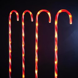 4 stk. LED juletokkest med timer - Indendrs og udendrs brug