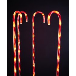 4 stk. LED juletokkest med timer - Indendrs og udendrs brug