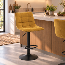 Komfortabel Middelfart barstol med h�jdejusterbart s�de og moderne design - V�lg farve p� stof og stel