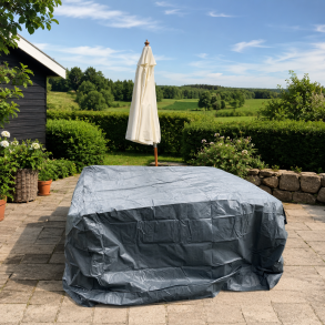 100% vandt�t beskyttelsescover til runde havem�bels�t - �200 x H80 cm - Passer til 4 stole og 1 bord - Gr�