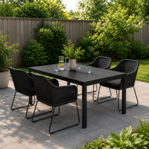 Sif vedligeholdelsesfri havestol med slidst�rk polyrattan, robust st�lstel og komfortabel hynde - F�s i flere farver