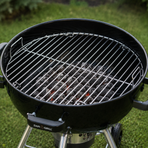 Robust grillrist i carbonst�l med h�ndtag og sidevinger �53 cm - Passer til 57 cm kuglegrill