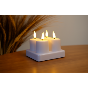 4 Stk. Hje og Stilfulde Genopladelige LED Fyrfadslys  USB Kabel og oplader medflger