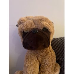 Kmpe bulldog bamse i brune nuancer - vlg strrelse