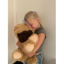 Kmpe bulldog bamse i brune nuancer - vlg strrelse