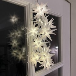 3D stjerne lyskde 10 LED - Batteri
