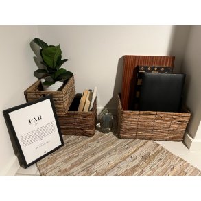 Kurvest med 3 kurve inkl. Hndtag ml: H20/18/15 cm KVALITETS OPBEVARING!!  - Natur