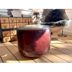 Luksuris rund puf i GTE bffellder 50 x H40 cm