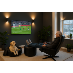 Eksklusiv rund puf i GTE bffellder med flettet top 50 x H40 cm.