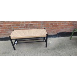 Bnk i sort egetr og natur flet 90x35x45 cm. KVALITETS BNK I EGETR