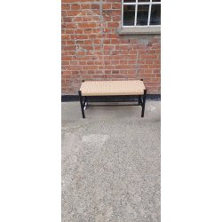 Bnk i sort egetr og natur flet 90x35x45 cm. KVALITETS BNK I EGETR