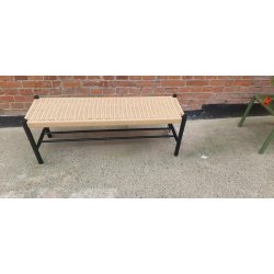 Bnk i sort egetr og natur flet 90x35x45 cm. KVALITETS BNK I EGETR