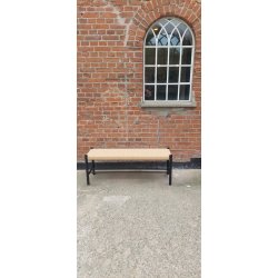 Bnk i sort egetr og natur flet 90x35x45 cm. KVALITETS BNK I EGETR