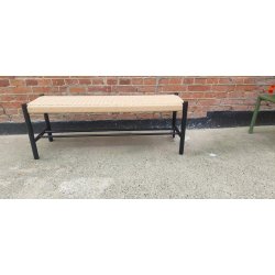 Bnk i sort egetr og natur flet 120x35x45 cm. MODERNE BNK I SORT EGETR