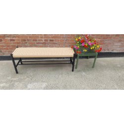 Bnk i sort egetr og natur flet 120x35x45 cm. MODERNE BNK I SORT EGETR