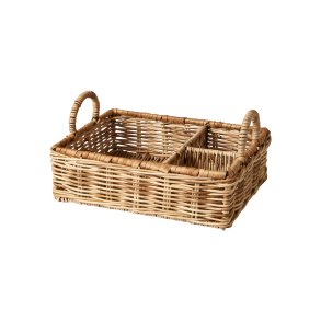 Rektangulr kurv med Hank. KVALITETS KURV TIL STILFULD OPBEVARING. 3 RUM TIL FORSKELLIGE TING!