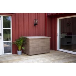 Vedligeholdelsesfri hyndeboks i UV-beskyttet polyrattan 150x100 cm - Model: Amazon - Vlg farve