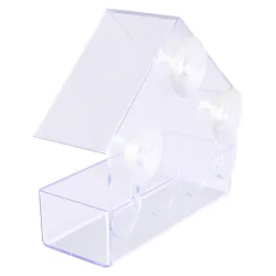Stilrent fuglefoderhus til vindue - Gennemsigtigt design med sugekopper 15�15�6 cm - Oplev havens fugle helt t�t p�