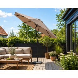 Markedsparasol - �: 3 m - m/ Tilt. V�lg farve - Vandt�t + Dug har UV30+ solbeskyttelse. Mod. Sevilla