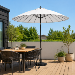 Parasol �2,70m. v�lg parasol - Vandt�t + Dug har UV30+ solbeskyttelse. Model: Shanghai
