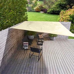 Sunny 5x5 firkantet vandafvisende solsejl i polyester - str. 5 x 5 M. UV-beskyttelse: UPF50+