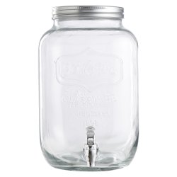 Saftdispenser med tappehane, alu lg og massivt glas med mnster: Vlg strrelse