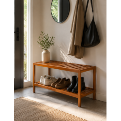 Tokyo skoreol i akacietr� med to hylder - H40xB65xD35 cm