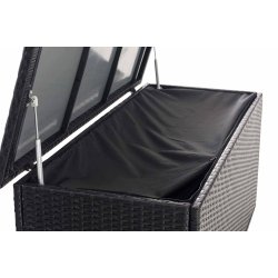 100 % vandtt Hyndeboks i sort uv-beskyttet polyrattan -  vandtt