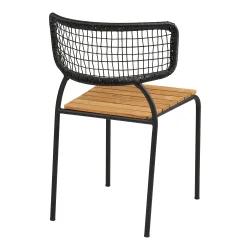 Leonardo spisebordsstol - i teak og metal - kan bruge i stuen, terrasse og haven