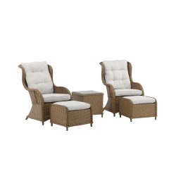 Loungest i UV-beskyttet polyrattan med all-weather hynder - Model: Vikelund - Vlg farve