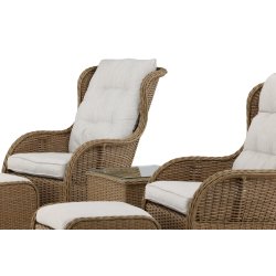 Loungest i UV-beskyttet polyrattan med all-weather hynder - Model: Vikelund - Vlg farve