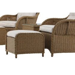 Loungest i UV-beskyttet polyrattan med all-weather hynder - Model: Vikelund - Vlg farve