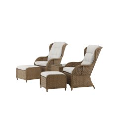 Loungest i UV-beskyttet polyrattan med all-weather hynder - Model: Vikelund - Vlg farve