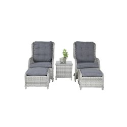 Loungest i UV-beskyttet polyrattan med all-weather hynder - Model: Vikelund - Vlg farve