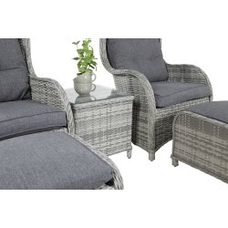 Loungest i UV-beskyttet polyrattan med all-weather hynder - Model: Vikelund - Vlg farve