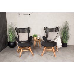 Sidebord med teak look 40 cm - Model: Chania