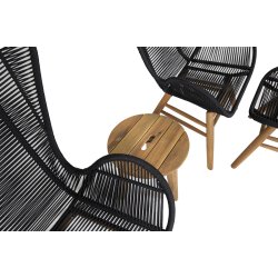 Sidebord med teak look 40 cm - Model: Chania