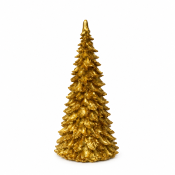 Stemningsfuldt gyldent juletr� i polyresin - Smuk og elegant dekoration til jul - F�s i flere st�rrelser