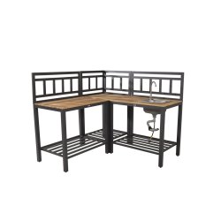 Udendrs kkken midtermodul i aluminiumsstel og teaktrsbordplade model: Mexico