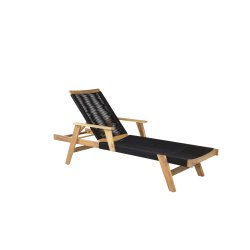 Justerbar naturfarvet solvogne med sorte reb - Model: Little John